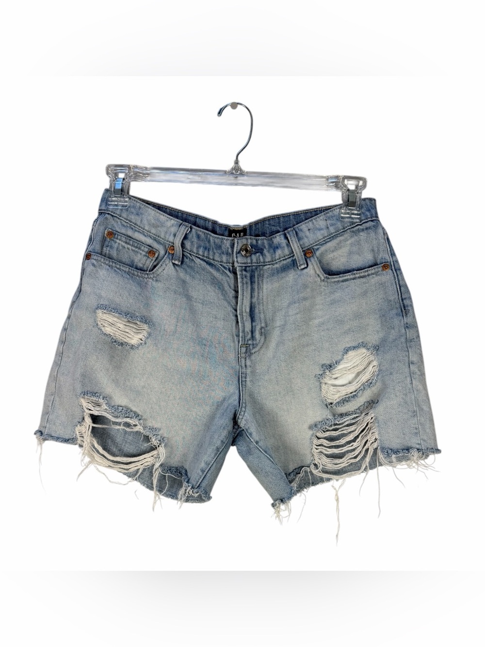 GAP Light Blue Distressed Denim Cutoff Shorts